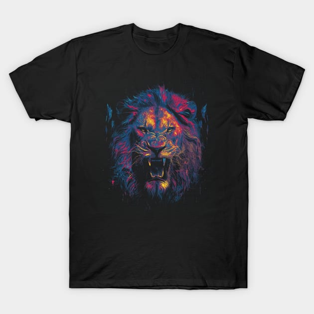 Lion Face Mighty King Unstoppable Champion T-Shirt by Kali Space